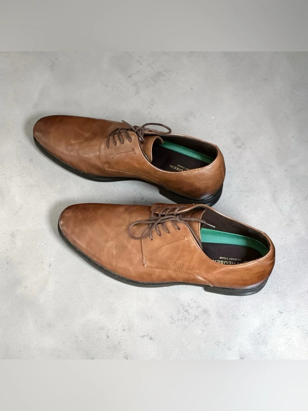 Van Heusen Horatio Men’s Dress Shoes Size 11M Dark Cognac Leather